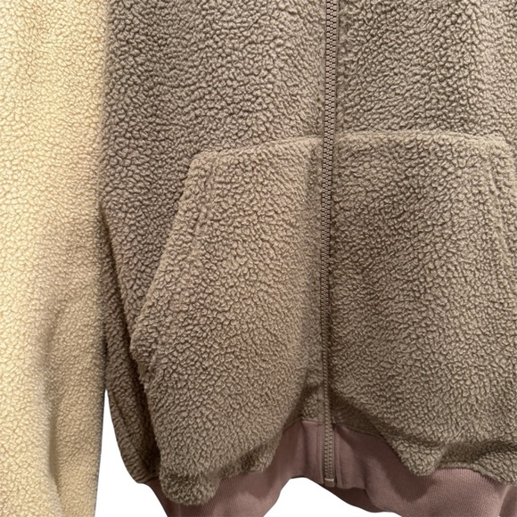 NWT NAP Loungewear Oversized Terry Fleece Zip Up Hooded Jacket Cozy Brown Sz M - Picture 4 of 15